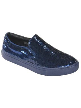 After Midnight 6758 Men’s Navy Sequin Slip-On Sneakers – Casual Fashion Low Top